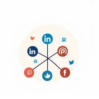 Collection of popular social media icons like Facebook, Twitter, and Instagram with connecting lines, symbolizing the third step of sharing the contest.