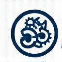 Stylized icon showing gears and interconnected elements, symbolizing strategic planning, consulting, or complex processes.